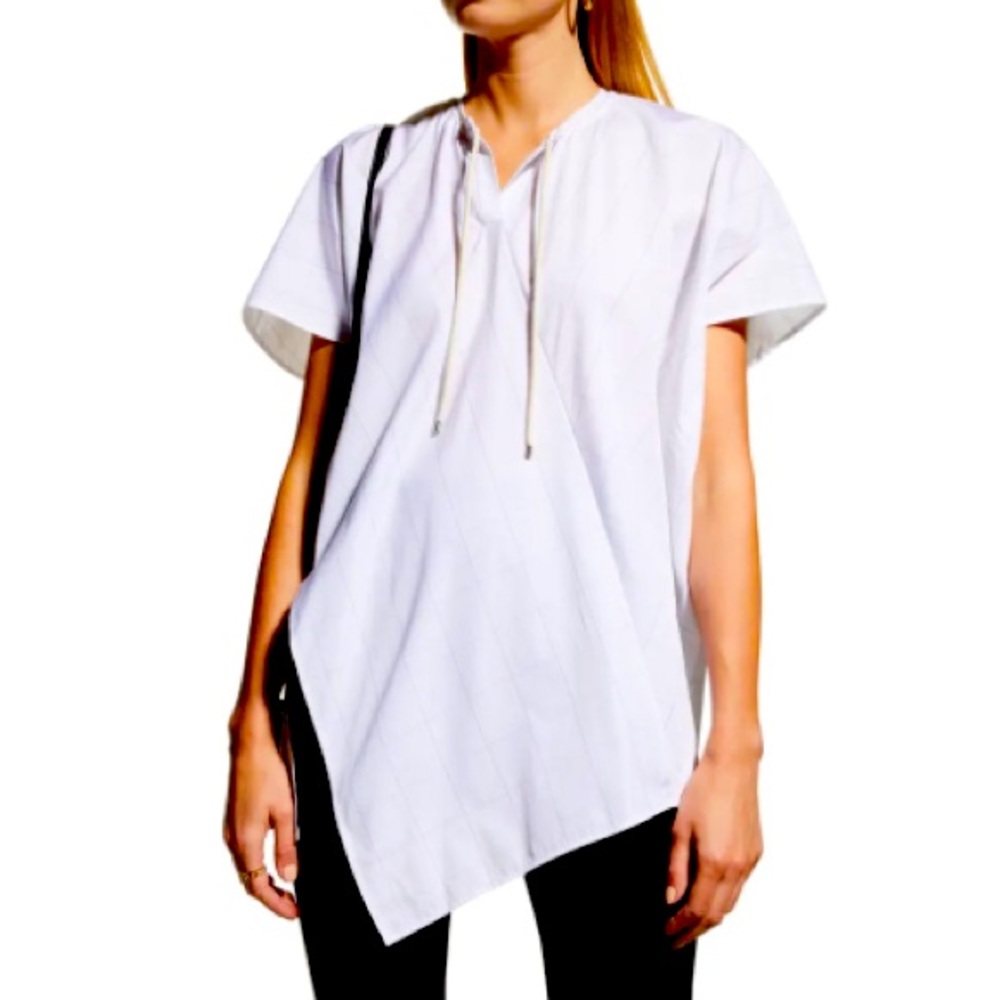 Rosetta Getty windowpane cotton poplin tunic